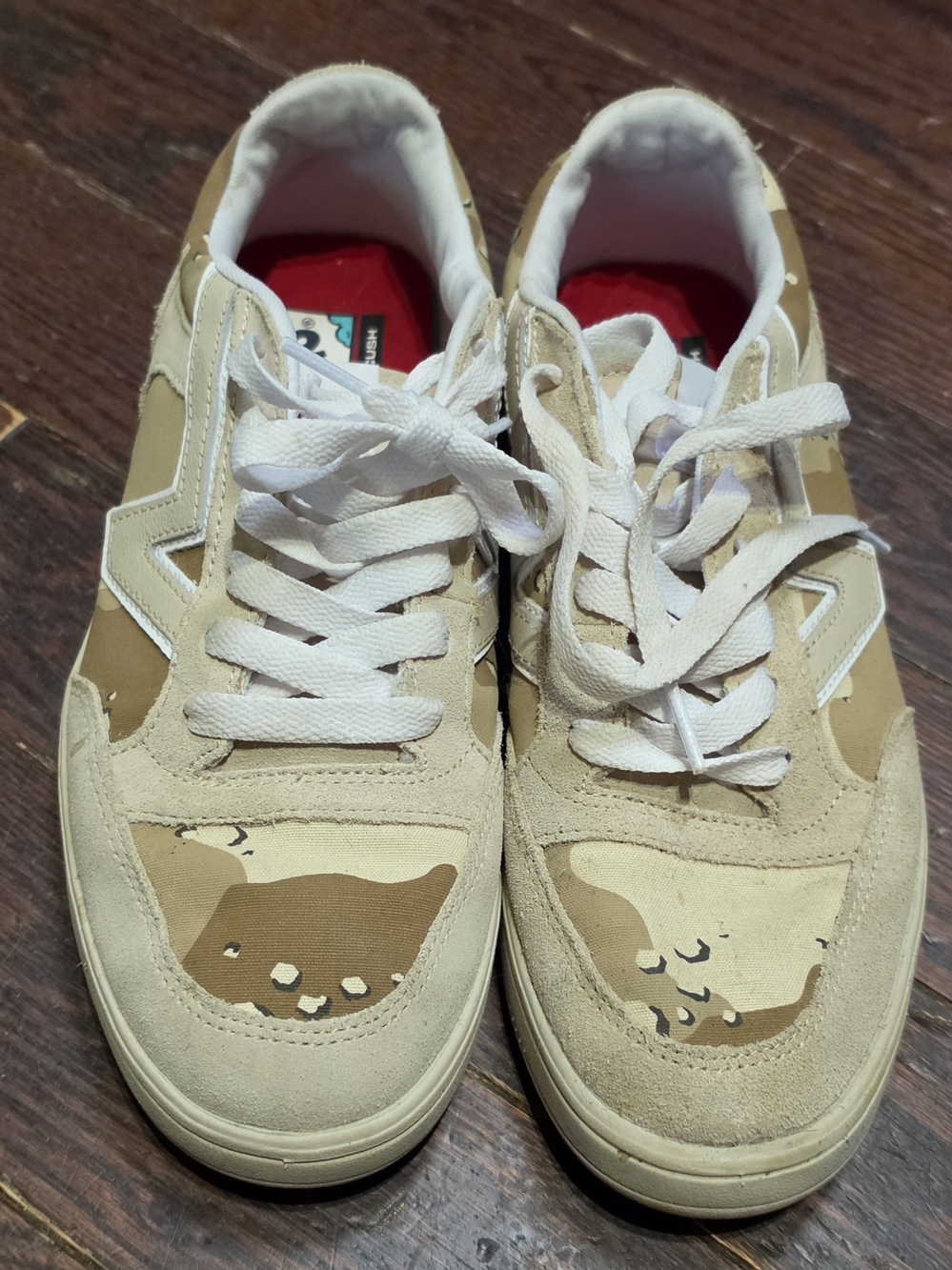 Vans Beige and White Low-Top Sneakers